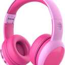 gorsun Kids Bluetooth Headphones, Portable Wireless Headset for Kids, Bluetooth 5.3, Over-Ear Toddler Headphones with Microphone, 85dB Volume Limited, 40 Hours Playtime (Pink)