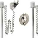 Defender Security U 9858 Sliding Patio Door Pin, 3/16 in. x 2-5/8 in., Steel Pin and Retaining Ring, Chrome Plated Finish (Single Pack) (Pack of 2)