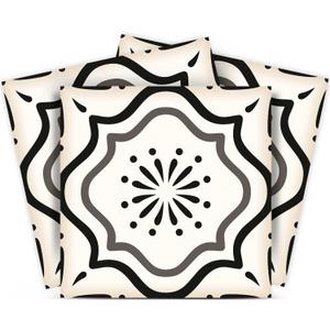 Black & White Collection Peel and Stick Tile Stickers 24 PC Set backsplash Tile Decals Bathroom & Kitchen Vinyl Wall Decals Easy to Apply Just Peel & Stick Home Decor (Black & White B5, 6x6 Inch)