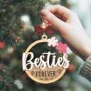 Forever Besties Ornament 2025, Holiday Friendship Gifts for Women, Soul Sisters, Girls, Wooden Friends Ornaments for Christmas Decorations, BFF Keepsake Ornament as Gifts for Her