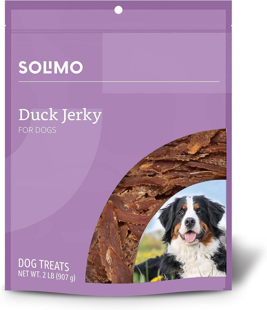Amazon Brand - Solimo Duck Jerky Dog Treats,2 pounds (EXP 09/02/26)