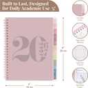 2 x Rileys Academic Planner 2026-2027, Daily, Weekly & Monthly Planner, July 2026 - June 2027, Student Notes Pages, Twin-Wire Binding, Weekly Agenda for School & Work (8 x 6-Inches, Typographic, Pink)