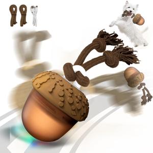 Interactive Dog Toys, Automatic Moving Rolling Dog Toys to Keep Them Busy, Motion-Activated Bouncing Vibrating Dog Ball for Small/Medium/Large Dogs (Acron)