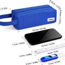 5 x Small Pencil Case Pouch for Girls and Boys Kids, Large Capacity Canvas Pen Bag School Supplies, Portable Pencil Case, Simple Zipper Stationery Bag for Women Men Adults (Light Blue