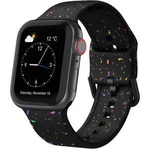 Sport Band Compatible with Apple Watch Bands 49mm 46mm 45mm 44mm 42mm 41mm 40mm 38mm, Soft Silicone Wristband Strap with Classic Clasp for iWatch Series 10 9 Ultra SE 8 7 6 5 4 3 2 1 for Women Men