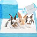 PINVNBY 100 Pieces Disposable Pee Pads for Rabbit,17.72"x12.99" Rabbits Toilet/Potty Training Pads Super Absorbent Puppy Cage Liners for Chinchillas Guinea Pigs Hamsters Cats Small Animals