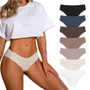 SHARICCA Women Seamless Cheeky Bikini No Show Panties Ladies Invisible Breathable Briefs Soft Stretch Underwear Multi Pack medium
