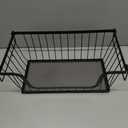 SANNO Black Stackable Wire Baskets Stacking Bins Stackable Basket for Vegetable Storage Pantry, Fridge, and Bathroom Organization, Pack of 2 