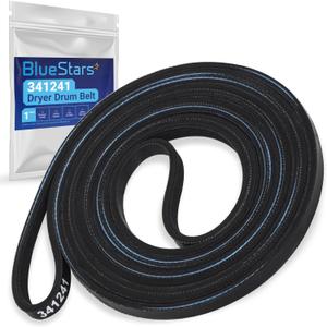 BlueStars 341241 Dryer Drum Belt - Fit Whirlpool Kenmore Roper Amana Dryers - Replaces 8066065 AP2946843 W10127457 PS346995 14210003 31531589 31001026 3394651 529597 WED4815EW1 NED4655EW1 FSP341241