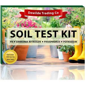 Soil Test Kit -140 Test- 2025 Updated- Testing PH Ammonia Nitrogen Phosphorus and Potassium - Tester for Your Vegetable Garden Lawn and Soil (Green) BBD: 04/24/27