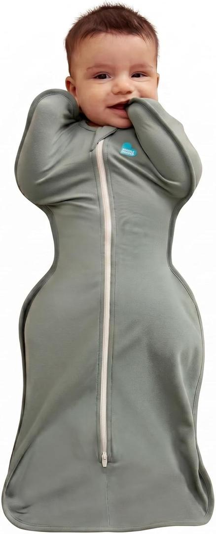 Love to Dream Swaddle Up Viscose from Bamboo, Arms Up Position, Soft and Sustainable Bamboo Fabric, Versatile Wearable Blanket, 1.0 TOG (20-24°C) Ideal for Moderate Temps, Small 8-13lbs, Deep Olive