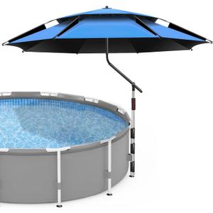 Above Ground Pool Umbrella, 6 ft Adjustable Poolside Umbrella & Pool Sun Shade, Pool Shade for Above Ground Pools
