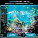 Aquarium Internal Filter for 20-50 Gallons, Ultra-Quiet Fish Tank Filter Biochemical Filtration 320GPH Powerful Pump Submersible Aquarium Filter Tank Clear Air Supply (13W)