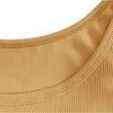 tagunop Women's Sleeveless Tank Tops Scoop Neck Basic Cami Tee Shirts Casual Ribbed Slim Fitted Top (Yellow, L)