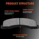 Front and Rear Ceramic Brake Pads Set Fit for 2008-2017 Honda Accord, 8Pcs Ceramic Brake Pads Set with Hardware Clips