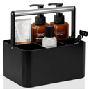 Black Shower Caddy Portable: Plastic Bathroom Caddy Countertop,Cleaning Caddy Organizer with Handle,Utility Hard Shower Basket Storage Tote for Toiletry,College Dorm Room Essential for Guys/Men
