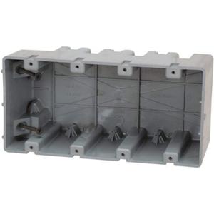 Southwire MSB4G Four Gang Device Box with Depth Adjustable; Heavy Duty 42lb ; Gray