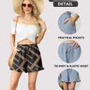Lepunuo Shorts for Women High Waisted Ruffle Hem Summer Lounge Shorts with Pockets Elastic Drawstring Casual (M)