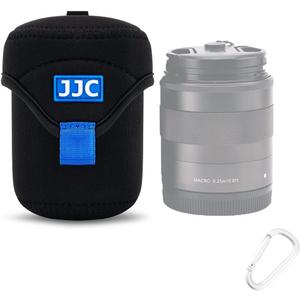 JJC Water Resistant Neoprene Camera Lens Pouch Case, Fold-Over Lens Bag for Mirrorless Lenses Up to 2.6 x 3.1(D X H) for Canon RF 50mm f/1.8, Sony FE 55mm f/1.8, Sigma 56mm f/1.4 etc.