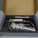 RUACQ Bathroom Faucets, Single Handle Bathroom Sink Waterfall Faucets for 1or 3 Hole, Stainless Steel Washbasin Mixer Tap with Deck, Pop-Up Drain and Supply Hoses (Short, Brushed Nickel)