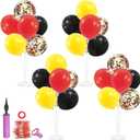ZJDHPTY Red Yellow and Black Balloon Stand Centerpiece Table Decorations for Mouse Birthday Movie Night Party Decorations(Red yellow black set4)
