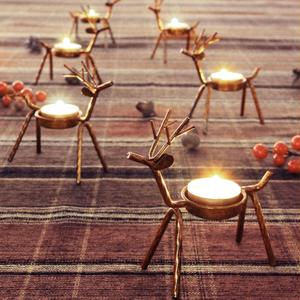 FORUP 6 Pack Metal Reindeer Tea Light Candle Holders, Christmas Home Decoration