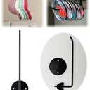 ASENAME Hat Organizer for Wall， Cap Holder Organizer， Cabinet Glass Lid Holder, Wall Mounted Swivel Cup Lid Storage Rack, Baseball Cap Rack (Round 1 PCS)