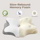 Wave Support Cooling Pillow for Neck & Back Pain Relief , Odorless Ergonomic Butterfly Memory Foam Pillows, Orthopedic Bed Pillow for Side Back Stomach Sleeper Help to relieve pain and improve sleep