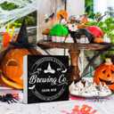 2 x Halloween Decorations, Witches Brew Wooden Sign Decor Desk Sign Black Vintage Wooden Block Sign Halloween Home Decor for Table Shelf 5 x 5 Inch