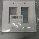 2-Gang Modern Edge Decorative Wall Plate Cover Switch Outlet Double Decorator Electrical Faceplate for Light Switches, Smart Switch, GFC, ReceptacleI, Dimmers, USB Outlet (4 Pack, Double Decorator)