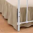 Bed Skirt Twin Size Ruffled Bed Skirt with Split Corners, 14 Inch Drop Dust Ruffle Bed Skirt with Platform, 14 Inch, Light Camel