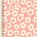 Spiral Journal Notebook for Women,A5 College Ruled Notebooks 6""x 8.4"", 120 Pages Lined Journal with Premium Thick Paper,Perfect for School Office Home Gifts(Pink White Flower)
