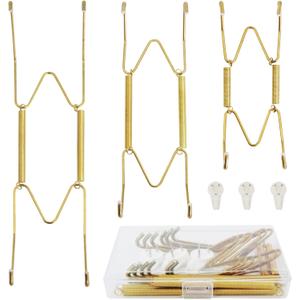 4/6/8 Inch Plate Hangers for The Wall Plate Hangers 3 Pack Plate Wall Hangers for Display Invisible Decorative Plate Hooks for Hanging Stainless Steel