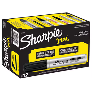 Sharpie Industrial Permanent Markers, Fine Point, Black, Box of 12( Pack Of 2 )