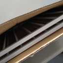 Babelio 29.7-46.5" No Bottom Bar Baby/Dog Gate for Stairs, House and Doorways, Auto Close Safety Pet Gates with Large Walk Thru Door, Hardware Mount, White