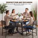 Jocoevol Round Dining Table for 4,Kitchen Dining Room Circle Dinner Pedestal Table,Space Saving Wood Kitchen & Dining Room Furniture (Black, 46In)