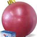 Inflatable Christmas Ornaments, 18" or 25" Oversized Outdoor Christmas Ball Ornaments, Holiday Yard Christmas Tree Decorations, Indoor and Outdoor Decoration Balls (25 Inch, Red)