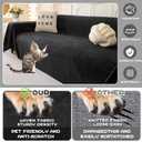 MYSKY HOME Black Couch Covers for Sectional Sofa, Couch Cover L Shape Couch Covers for Dogs Washable Couch Cover Banket Modern Sofa Slipcovers, Super Soft Sofa Towel for Kids, Pets, 71" x 134"