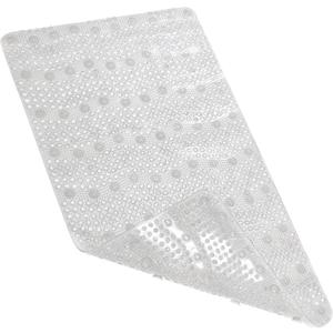 Non-Slip Shower Mat with Soft Bristles,Massage, Machine Washable, Fast-Drying, Bath Mat with Suction Cups and Drain Holes fits Most Bathtub Sizes, Eco-Friendly (27 X 15 Inch,Translucent White