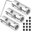 3Pack Vgoohobby Universal U Joint Coupler Rotatable Steering Shaft Coupling Motor Connector for RC Boat Robotics Snowblower Chute Floor Jack Handle (10mm to 12mm)