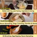 Silicone Spatula Set with Grooved Design + Basting Brush, Heat Resistant, BPA-Free & Non-Stick Small Rubber Spatula, Kitchen Utensils Set for Baking, Cooking, Scraping, Stirring & Basting 3 PCS