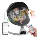 Baby Swing for Infants,Electric Bouncer Portable Swing for Boy Girl,Remote Control Indoor Baby Rocker with 5 Sway Speeds for Infants to Toddler,Black