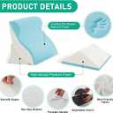 4PCS Wedge Pillow Set for After Surgery, Orthopedic Bed Wedge Pillow for Back Pain Relief, Sitting Up in Bed, Acid Reflux, Adjustable Post Surgery Pillows for GERD, Snoring, White/Grey
