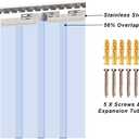 VIZ-PRO 6PCS Strip Door Curtain, 84" Height X 36" Width, 0.08 Inch Thickness Standard Clear PVC Curtain Strip with 56% Overlap for 3' X 7' Doors