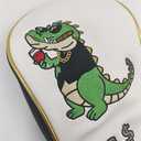 Golf Head Covers Humorous Crocodile Cartoon Embroidery Luxurious Waterproof and wear-Resistant Silicone Leather Durable Driver & Wood Club Covers