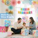 2 x 6 Pcs 3D Birthday Decorations Boxes, Reusable Party Decorations, Pairs with Any Happy Birthday Banner for Women Men Boys Girls