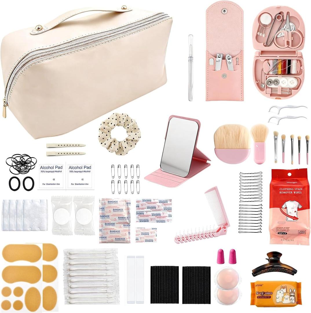 80+ Piece Wedding Emergency Kit for Brides Ultimate Wedding Essentials and Bridal Shower Gifts Portable Cosmetic Case for Travel and Stuff
