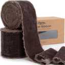 Keypan Brown Velvet Ribbon 2-1/2 Inch x 6 Yd Handmade Frayed Vintage Wide Ribbons for Christmas Tree Home Decor Wreath Craft Ornaments Gift Wrapping