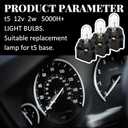 Baquler 40set T5 17 57 86 Halogen Instrument Cluster Bulbs 12v Dashboard Light with Twist Socket Universal Lighting Accessories for Interior Car Dashboard Instrument Gauge Cluster Indicator Lamp Panel