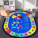 USTIDE Large Oval Kids Rug 6.5X10Ft ABC Alphabet Shapes Educational & Fun Classroom Rug Non-Slip Learning Area Rug for Bedroom Playroom Decor